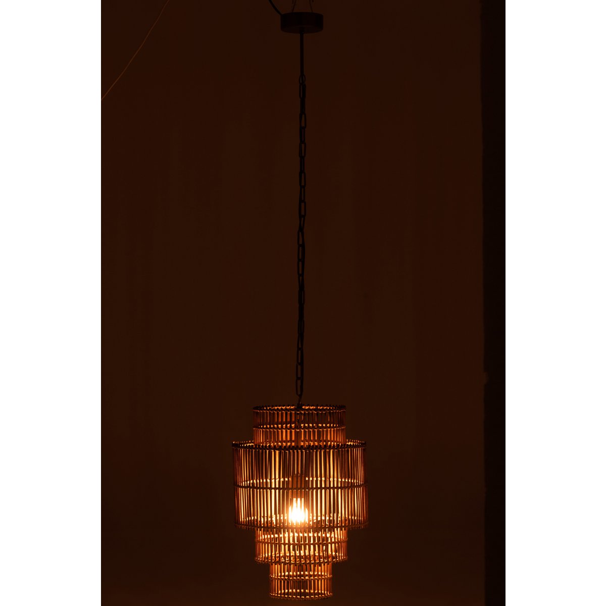 J-Line Aria Hanglamp - 4 Laags Bamboe in Natuurlijk - Elegante Verlichting voor Jouw Ruimte