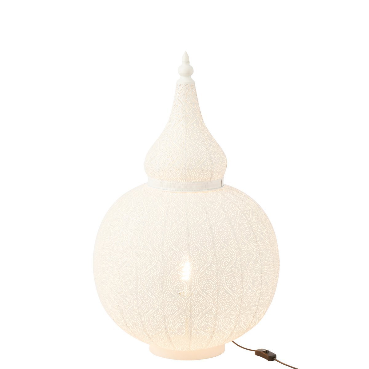 J-Line Aladin Tafellamp - Luxe Metalen Lamp in Wit - Stijlvolle Verlichting voor Jouw Interieur