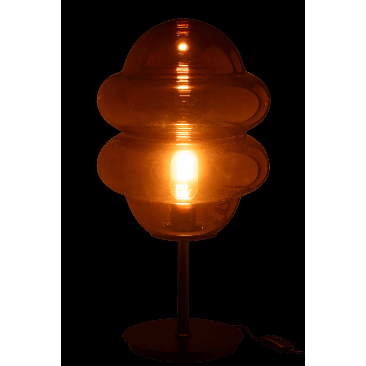 J-Line Tafellamp Honey Spoon - Luxe Glazen Lamp in Bruin