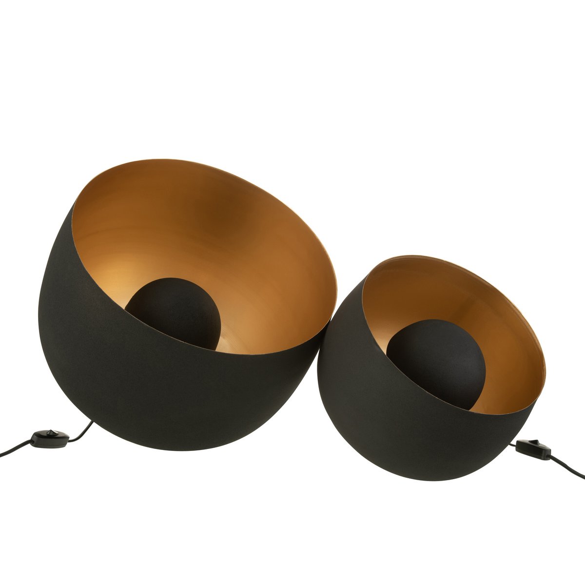 J-Line Lamp Round - Grote Metalen Lamp in Zwart/Goud - Elegante Verlichting voor Jouw Interieur