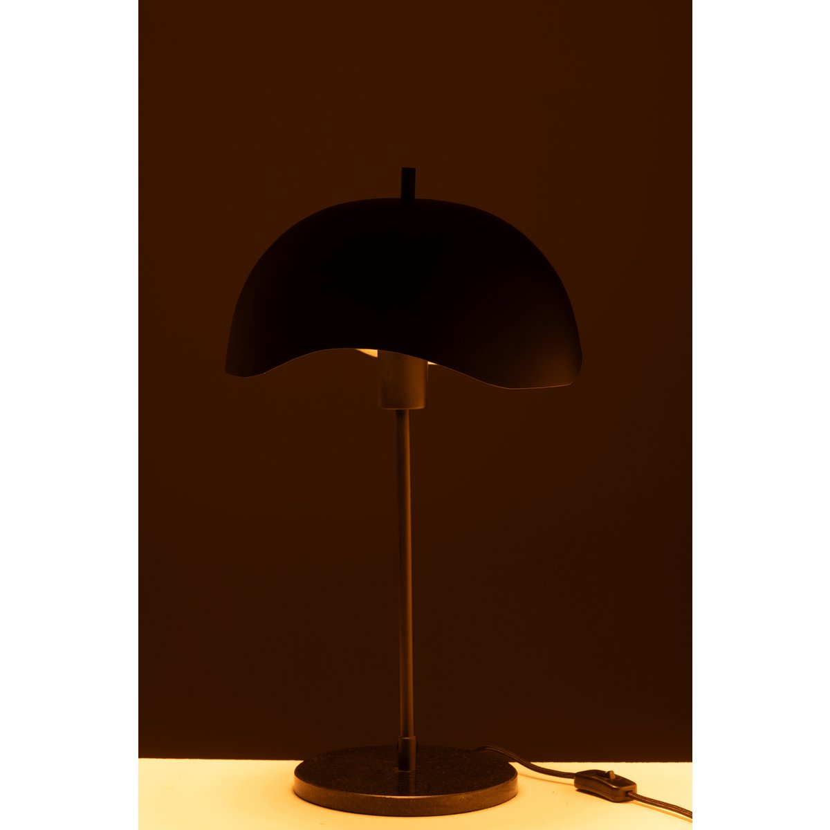 J-Line Tafellamp Metaal/Marmer - Luxe Zwarte Lamp